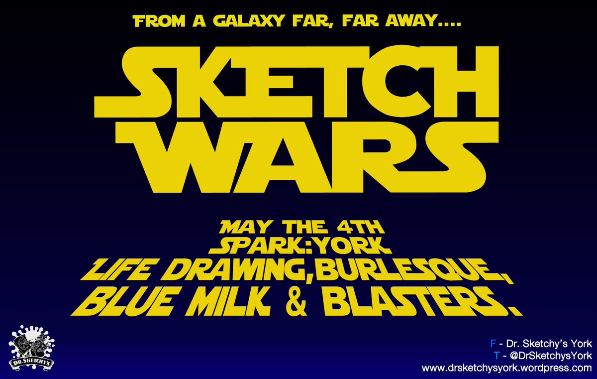 ART MONKEYS! We are back on #MayThe4th to celebrate #StarWarsDay at @Spark_York's un-Porg-ettable grand opening night, with a whole host of weird & wonderful characters! Special intergalactic burlesque will be provided by @missbobbypinn. Tickets & details: eventbrite.co.uk/e/dr-sketchys-…