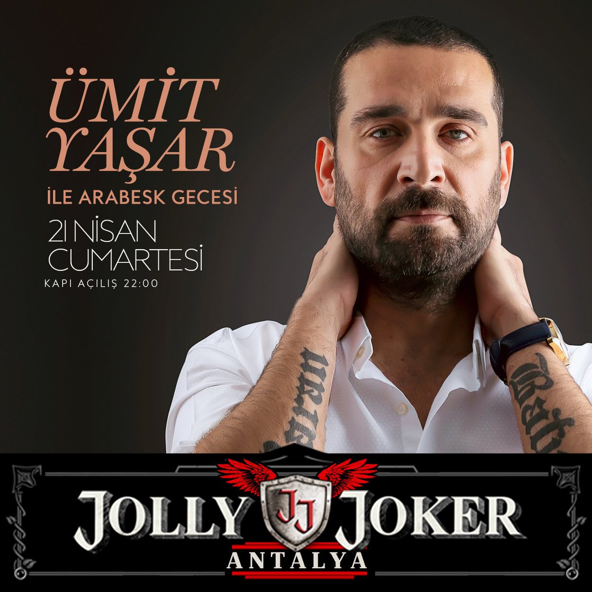 21 Nisan Cumartesi Ümit Yaşar @JollyJokerAnt sahnesinde.Kapı açılışı: 22:00 Bilgi:+90 530 770 49 49