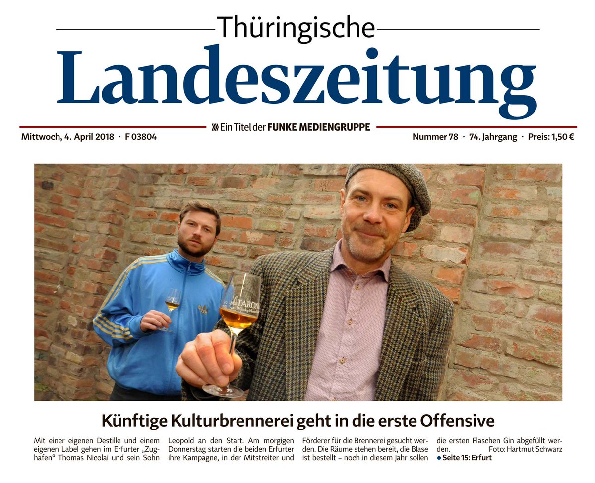 VisionBakery's tweet photo. An alle Freunde des Whiskey´s oder Gin: Geleitet mit regionaler Verantwortung und Nachhaltigkeit wollen Nicolai & Sohn im Zughafen Erfurt ihren einzigartigen Whisky herstellen. @kraemerloft #nachhaltig #whisky #gin #erfurt #support #visionbakery #brennerei https://t.co/SQh5mRmEC1