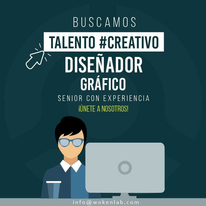 Aynarc's tweet photo. " ATENCIÓN DISEÑADORES GRÁFICOS
¡Se busca talento #creativo!
Proactivo,Innovador,Responsable,Único,Tolerante a las exigencias de calidad
📌 Residenciado en VALENCIA, estado Carabobo
Únete a nuestro equipo, envía tu CV y portafolio a info@wokenlab.com
#WokenLab #MarketingDigital https://t.co/A36E5Zko9X