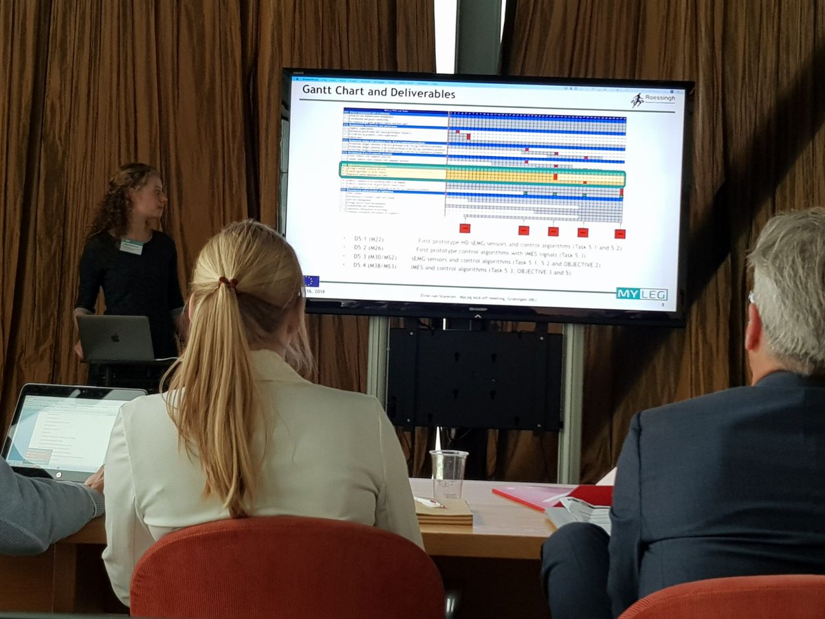 RRD present at the kick-off of the #H2020 #MyLeg project in which an osseointegrated, powered, EMG-controlled transfemoral prothesis is being developed. <a href="/HermieHer/">Hermie Hermens</a> and Eline presented RRD and the work we will do on the EMG-control. <a href="/OssurCorp/">Össur</a>, <a href="/radboudumc/">Radboudumc</a> <a href="/univgroningen/">University of Groningen</a> <a href="/UTwente/">University of Twente (inactive)</a>