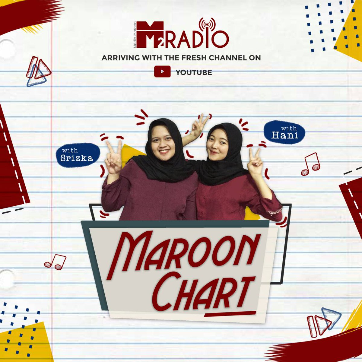 mediamaroon's tweet photo. Hello Marooners!

M2 Radio kembali lagi nih nemenin senin malam Marooners. Kali ini dipandu dengan Srizka dan Hani yang akan membahas tentang musik dari berbagai genre dalam program Maroon Chart. 

You can streaming it on: https://t.co/S5B3Dm1tQY https://t.co/mPFz7UvQ1C