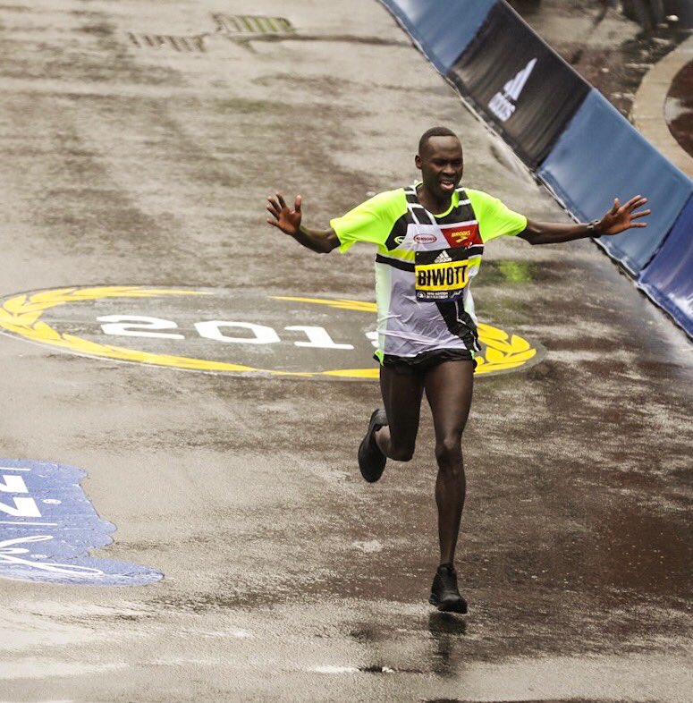 What a race! Congratulations to @skiptoob for finishing #Boston2018 in 3rd place. You earned this! #RunHappyBOS