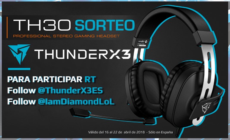 IamDiamondLoL's tweet photo. SORTEOOOOO @ThunderX3ES !!!!!!

🎮 Sorteazo de unos HEADPHONES TH30 como los de la imagen!
⌚️Del 16 al 22 de abril
🔑Requisitos en la imagen

🏆MUCHÍSIMA SUERTE A TODOS https://t.co/L6GOK7OdUY