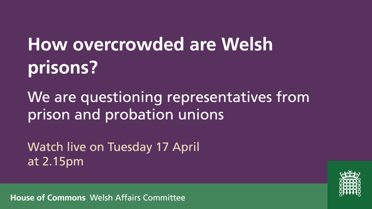 CommonsWelshAff's tweet photo. Tomorrow we continue our inquiry into #Welshprisons. You can watch the session live here: https://t.co/7gNd0y1OdI https://t.co/vVlk0OyMMm
