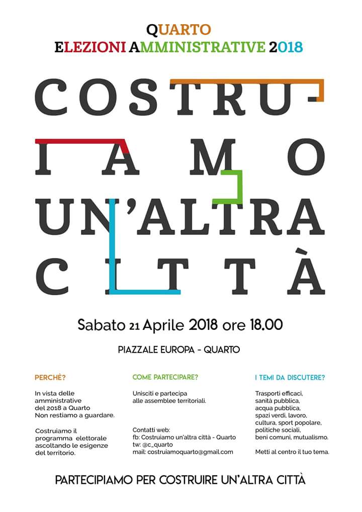 c_quarto's tweet photo. Sabato 21 aprile alle 18 a #Quarto in provincia di #Napoli costruiamo il programma elettorale per le prossime #amministrative ascoltando le esigenze del territorio. #CostruiamoUnAltraCittà.
@ndo_napoli @potere_alpopolo @demagistris @massa_critica_ https://t.co/EctrgTxFUL https://t.co/2Oa9pmr6u9