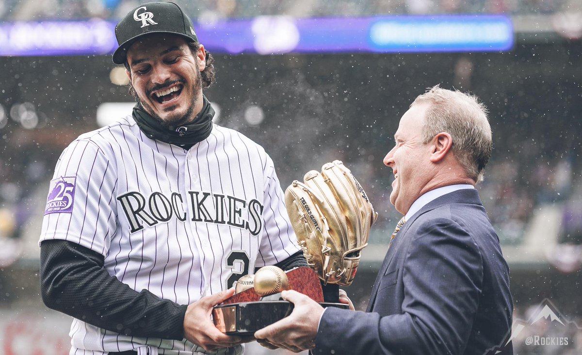 Rockies's tweet photo. 5 @MLB seasons. 5 Gold Gloves. 3 All-Stars. 3 Silver Sluggers. 3 Wilson Defensive Player of the Year Awards. 1 Platinum Glove.

Greatness personified and he’s *just* 27 years old.

Happy Birthday to Nolan Arenado! https://t.co/swjWKwiGHj