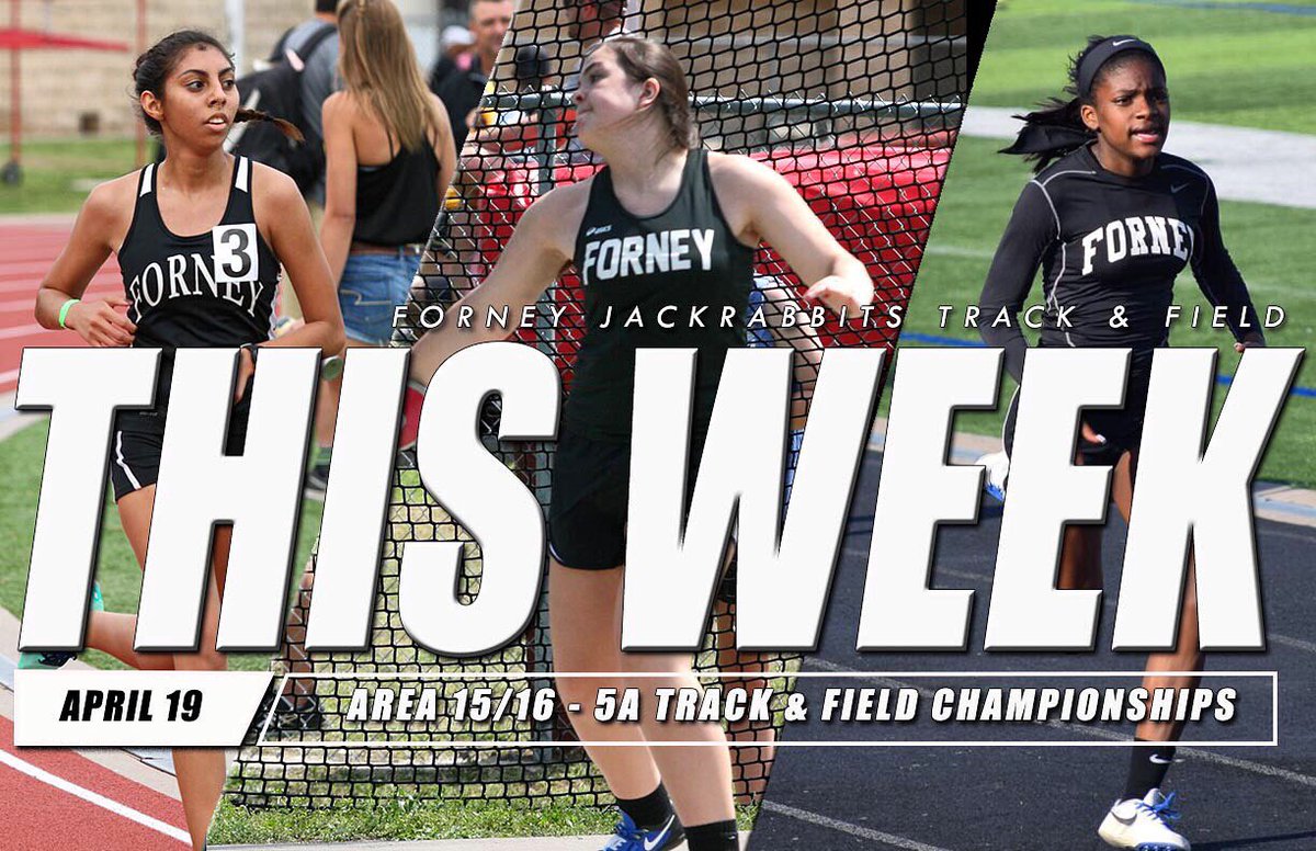 THIS WEEK ➡️ Forney Track &amp; Field Team heads to Longview for the Area 15/16 - 5A Championships on Thursday April 19th. 🐰 #TrackRabbits