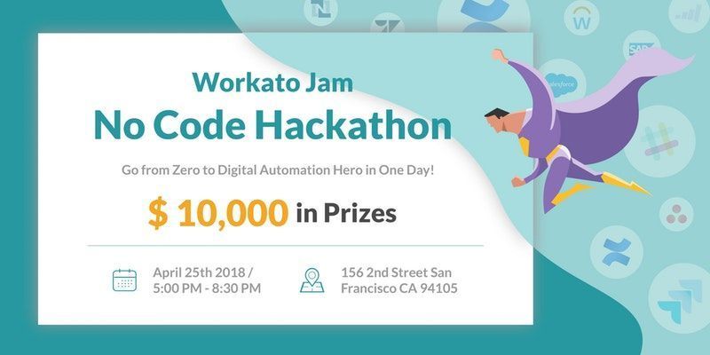 Go from zero to #integration hero at our next #WorkatoJam on April 25th! Register now: bit.ly/2vc1mRg