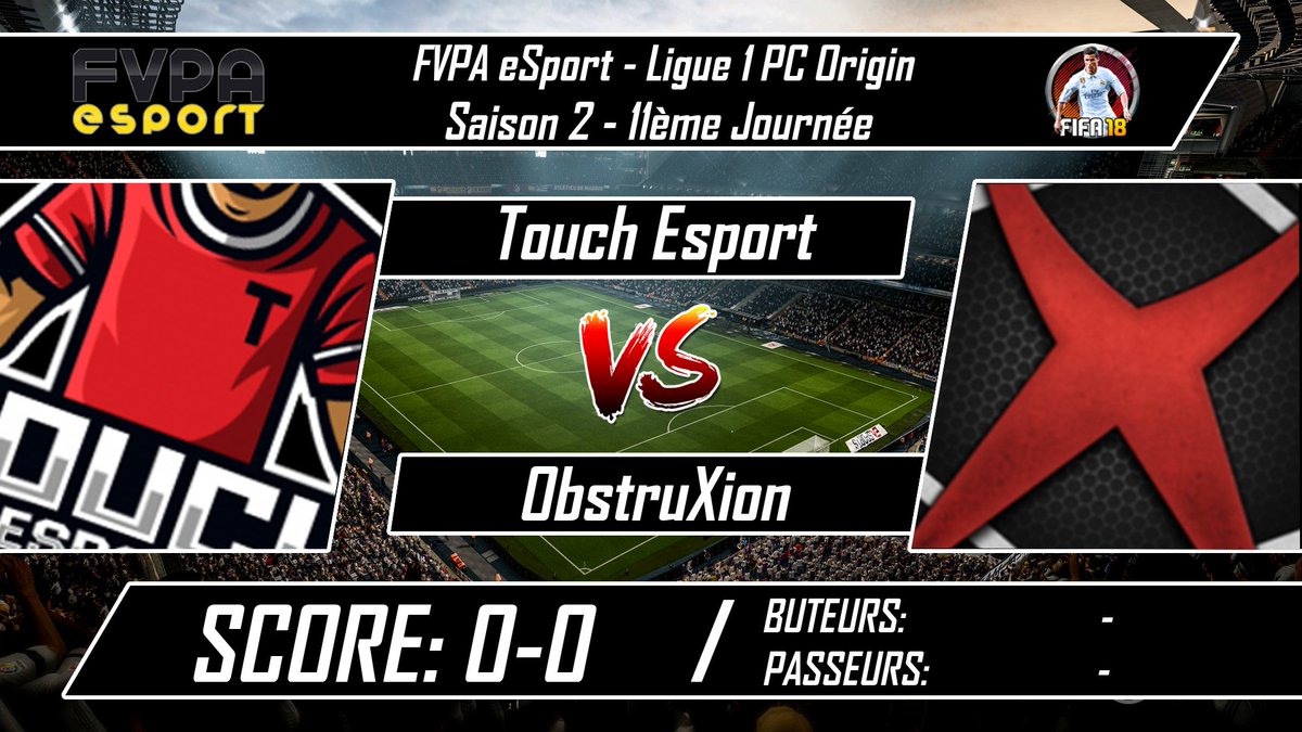 ObstruXion_FIFA's tweet photo. ๐ Ligue 1 @FVPAeSport 11ยฐ Journรฉe
๐ #TouchEsport
โ๏ธ 0-0
โฝ๏ธ -
๐ -
๐บ https://t.co/PcABm8ZdNz
#FIFA18 #CLUBPRO #OBSTRUXION #CPvideo #CPinfo @MCP_FR https://t.co/fVGDhA2OON