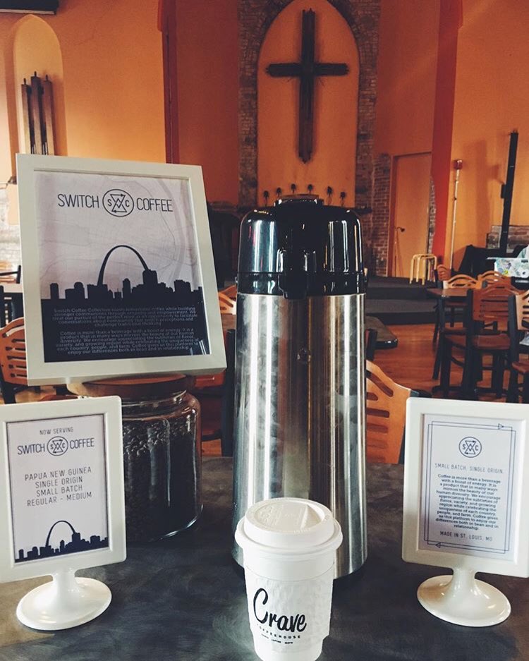 Guess what’s brewing at Crave Coffee House???

One of the coolest coffee shops in St. Louis has now partnered with us to serve Switch coffee. You have to go check out their beautiful space. Crave is passionate about the St. Louis community, and we are excited to work with them!