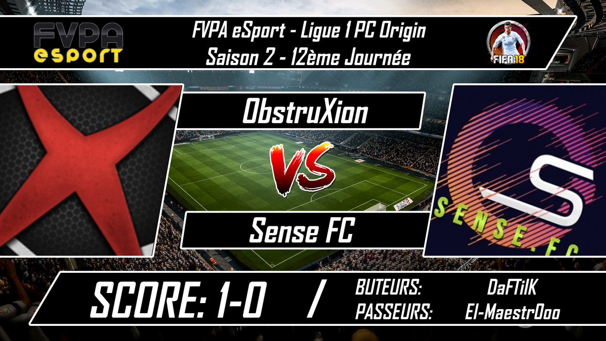 ObstruXion_FIFA's tweet photo. ๐ Ligue 1 @FVPAeSport 12ยฐ Journรฉe
๐ @OservSenseFC
โ
1-0
โฝ๏ธ #DaFTilK
๐ #ElMaestr0oo
๐บ Pas de replay disponible
#FIFA18 #CLUBPRO #OBSTRUXION #CPvideo #CPinfo @MCP_FR https://t.co/7QgQ1qTAnf