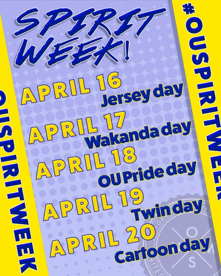 OU_USM's tweet photo. IT'S SPIRIT WEEK! Show off your favorite Jersey today, show us, and you may get featured! #OUSpiritWeek https://t.co/MsRjLTfvXB