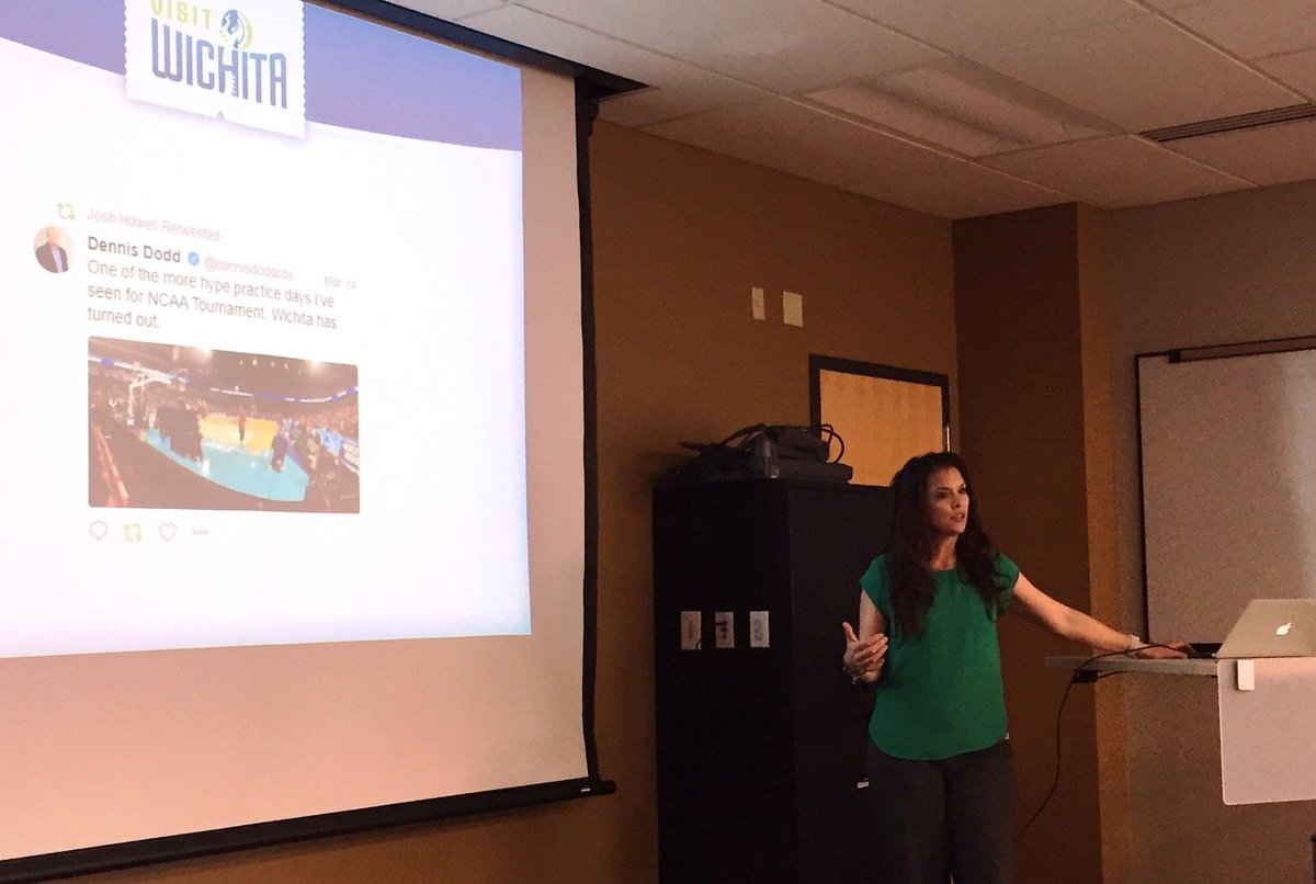 PRSAKS's tweet photo. On Friday, PRSA KS member @WentworthCMW shared with the @wsu_prssa chapter how @VisitWichita helped bring the NCAA Tournament to Wichita. https://t.co/2mFqHxpizU