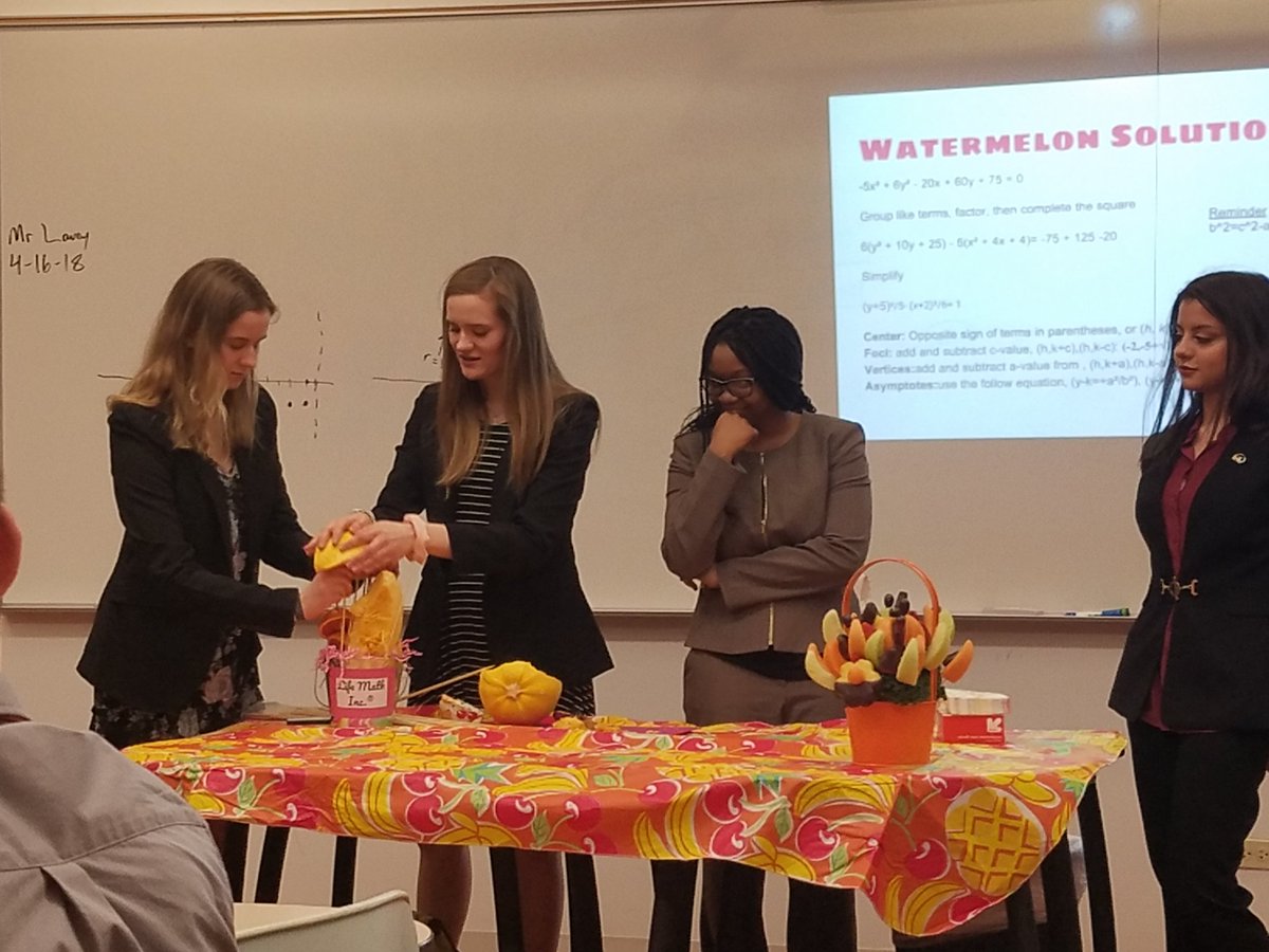 MrLaveyVJA's tweet photo. Some PreCalc students using fresh fruit to help describe conic section shapes. #LifeMathInc. https://t.co/hZAMzgLFSu