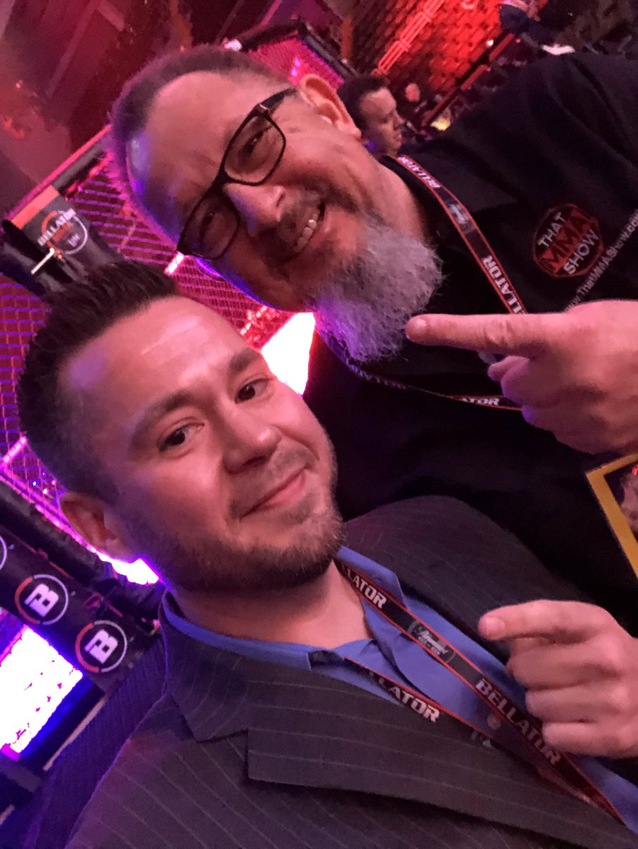 MMAjeremy's tweet photo. Me and this dude make #MMA media magic... @JimmyRange the one and only photographer for @ThatMMAShow! Check out our pics on #ThatMMAShow FB #Bellator197 https://t.co/ZhhcjVvFF5