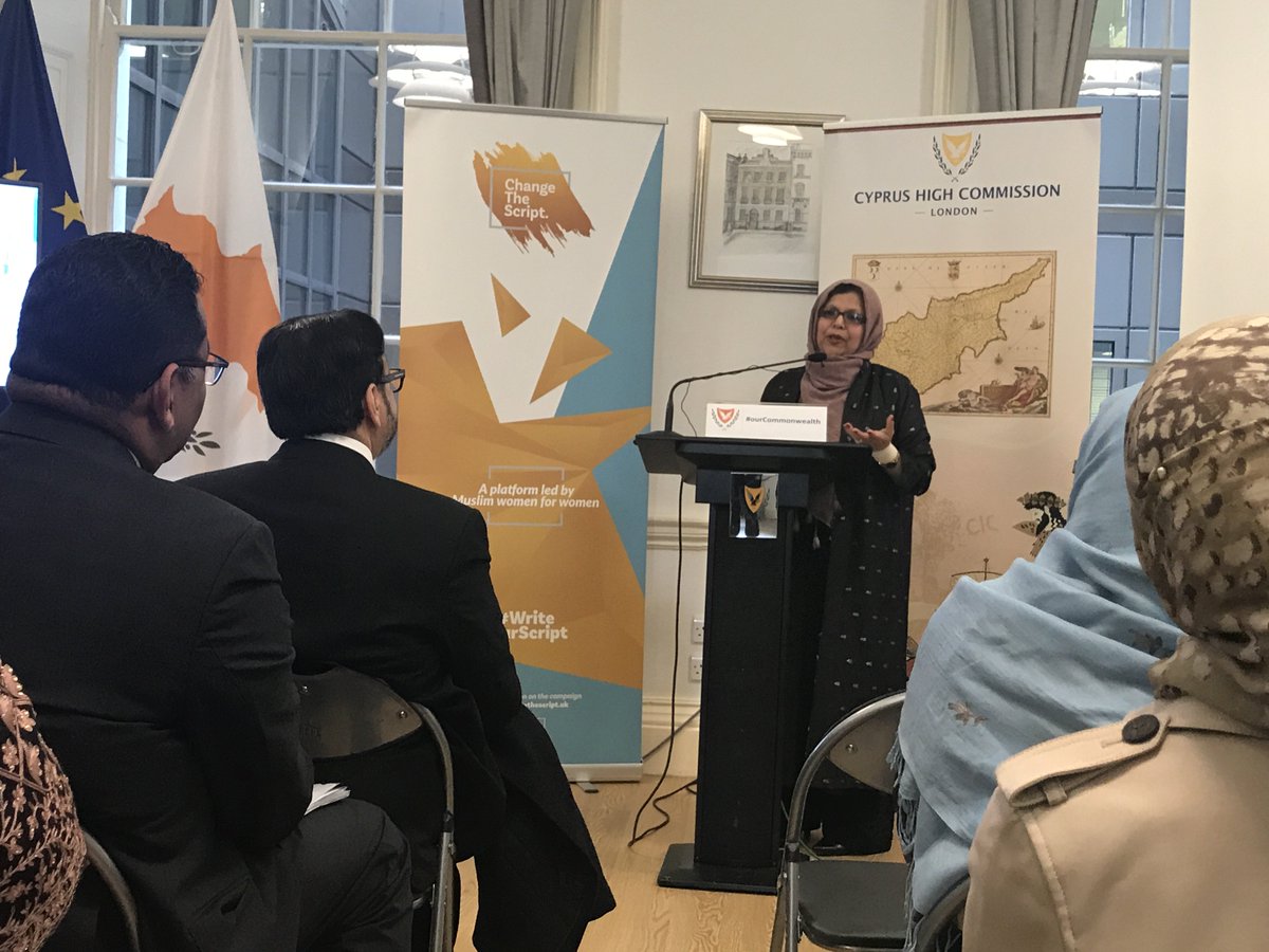 LondnDIPLOMAT's tweet image. @eevriviades today provided a forum for discourse @CyprusInUK for launch of #WomensEmpowerment campaign Change the Script: an inspiring platform for &amp;amp; led by Muslim women @baroness_uddin, @CPA_SecGen  #WriteYourScript #CHOGM2018 #ourCommonwealth #CHOGM #Cyprus