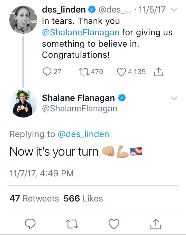 Really love looking back on this, not just because it’s prophetic. It shows being a killer competitor isn’t about being jealous of other’s success. For so many in our sport, toughness and generosity go hand in hand.

As <a href="/bostonmarathon/">Boston Marathon</a> says, #togetherforward.