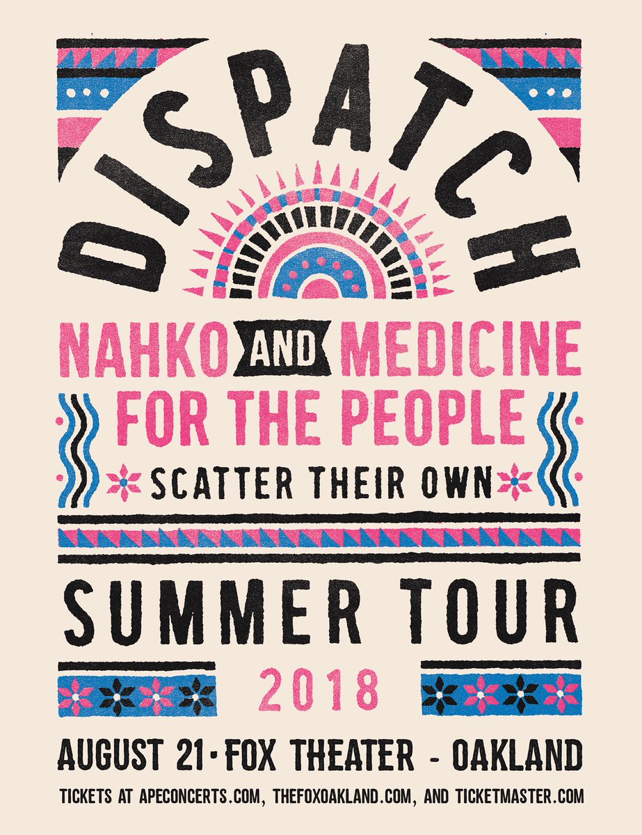nahko_and_mftp's tweet photo. Bay Area Medicine Tribe!

We just added a show to our Summer Tour 2018 with @dispatchmusic and @ScatterTheirOwn 

Tix go on sale on 4/20 🙌🏽

Are you coming?

#medicinetribe #nahko #dispatch #scattertheirown https://t.co/eNtv6j8hrk