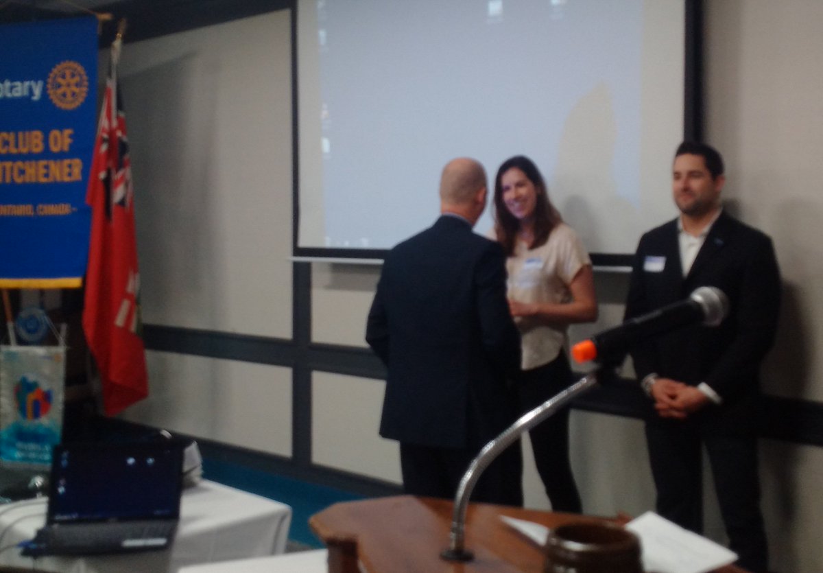 CandiHarrington's tweet photo. Excited to be inducting Caitlyn, Christie, &amp; Brandon to the @KitchenerRotary club today! https://t.co/9RUWLC86Mx