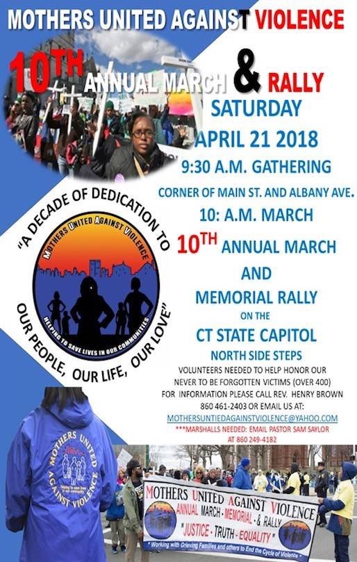 womensmarchct's tweet photo. Please join Mothers United Against Violence next Sat., 4/21, for a rally to honor the more than 400 victims of gun violence in Hartford. Let’s show up like we did for the March for Our Lives (@march_ct).
👇👇👇
https://t.co/1JeY9WRCMp https://t.co/EONxUKKnYq