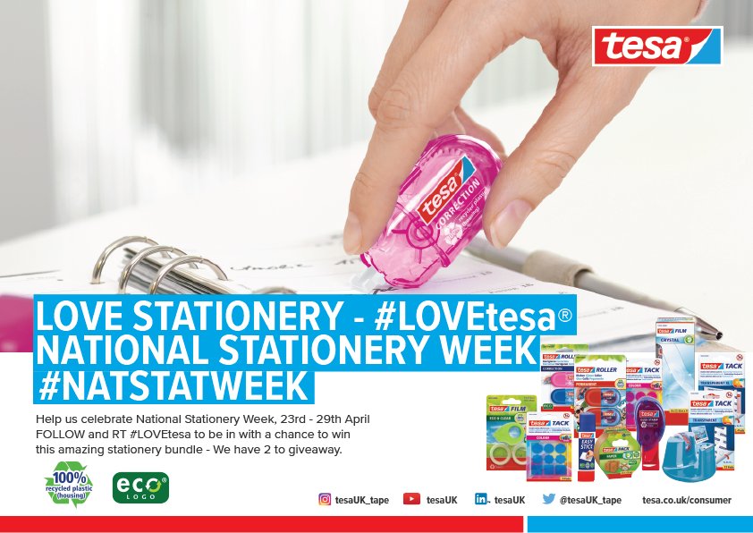 tesaUK_tape's tweet image. Happy National Stationery Week! To help celebrate #natstatweek we have 2 amazing #stationery bundles to #giveaway. RT #Lovetesa and Follow by the end of 29th April to be in with a chance to #win.
