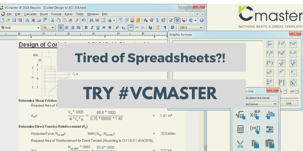 VCmaster_'s tweet image. Tired of Spreadsheets? Download you free trial of #VCmaster today. VCmaster is a reliable alternative to cumbersome #spreadsheets; helping you to achieve faster design times and reduce risks due to clear calculations. ow.ly/TpAP30jtlay 

#TiredofSpreadsheets