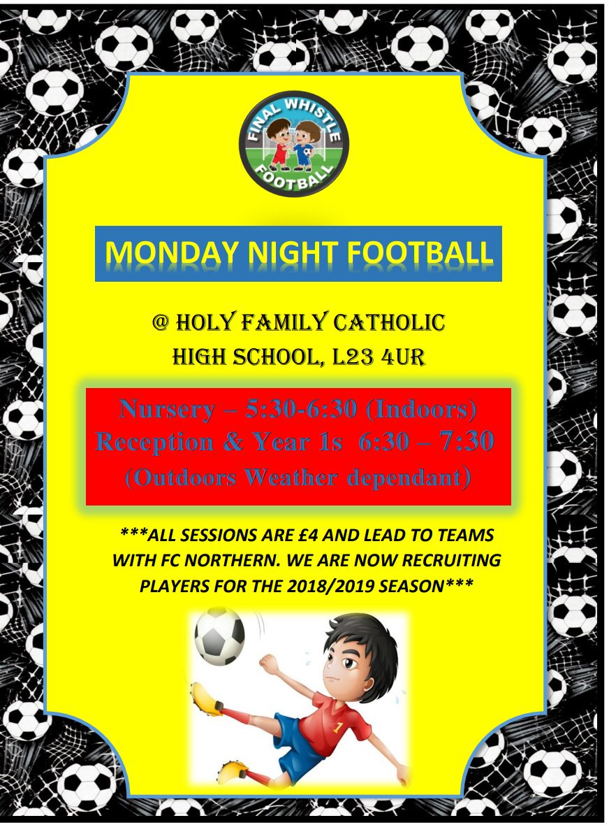 TONIGHTS FOOTBALL ⚽⚽⚽

Are you looking for teams for your little ones? Then look no further!