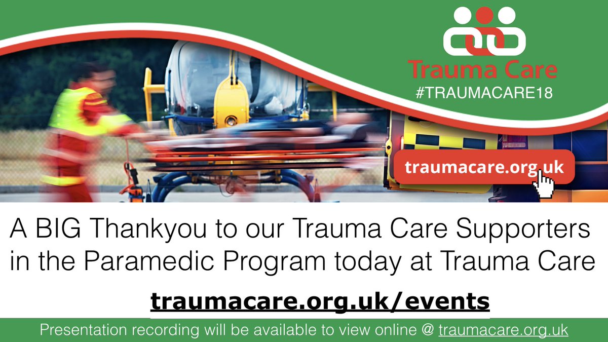 TCUK_AndrewO's tweet image. A BIG Hello to fellow colleagues today here in the Paramedic Program @TraumaCareUK. Remember to register early for the events / webinars at traumacare.org.uk/event-2829152 @ashleighlowther @Katehuh @paramedicstack @wmasrobmoore #TraumaCare18