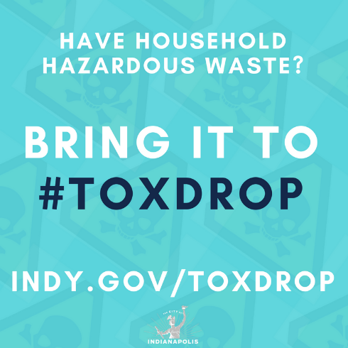 IndyDPW's tweet photo. #ToxDrop is happening now! Bring your household hazardous waste to 1725 S West St from 9:00 – 11:00 am for safe disposal! https://t.co/sTyia0NDba