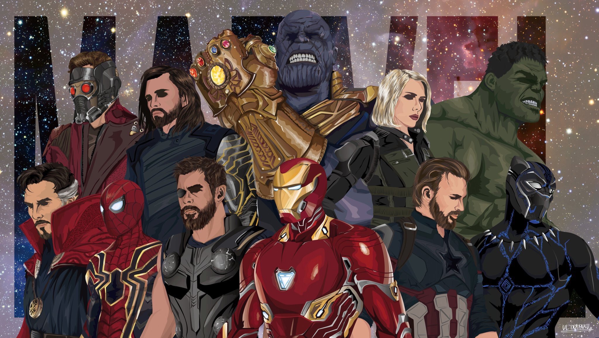 Twitter 上的 Ultrataku 念願の アベンジャーズ インフィニティウォー 公開まで残り10日あまりということで 自分が勝手にmcu10thを祝って描いてるiwイラスト現段階でアッセンブル Avengersinfinitywar アベンジャーズインフィニティウォー Marvel T Co