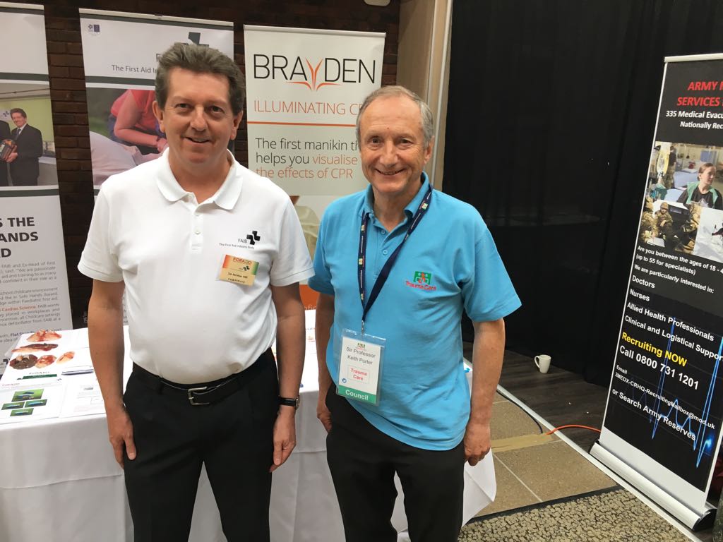 FofatoUK's tweet photo. We were at the Trauma Care Conference 2018 yesterday (Sunday)  - pictured is Ian Kershaw MBE with Prof Sir Keith Porter https://t.co/PxzOD22T0X