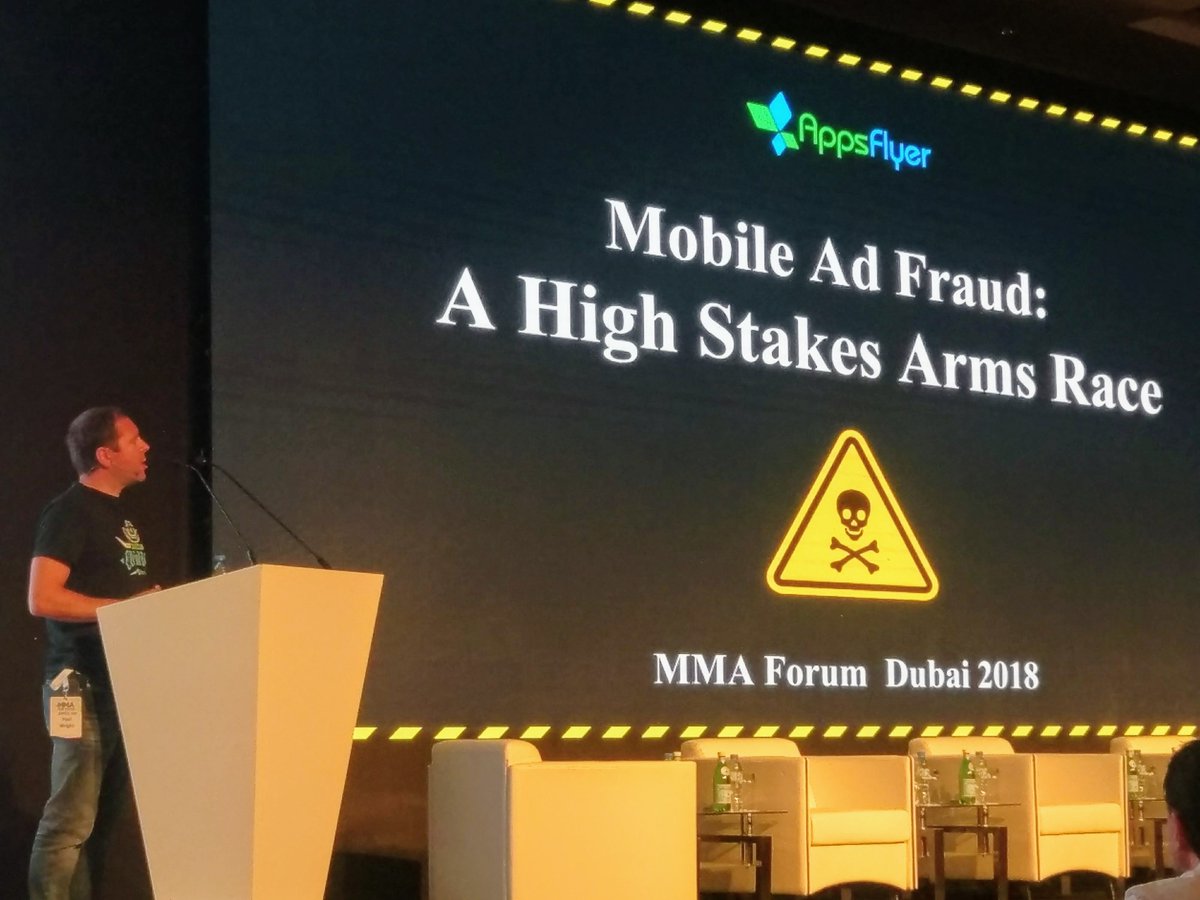 AppsFlyer's tweet photo. AppsFlyer's @fishandclicks discussing Mobile Fraud at the MMA Forum Dubai #MMAF2018 #FoolsNoMore https://t.co/2cP1lAfkL2