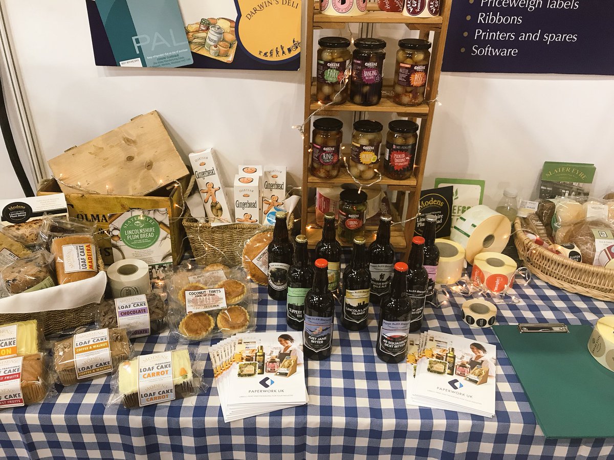 PaperworkPrint's tweet photo. Apparently #food is more appealing than #labels - So a big thanks to our customers who kindly supplied us with lots of goodies for #FSD2018 @GranthamGingerb @fabcraftbeer @ModensPlumBread @ChucklingCheese @WelbournesB #bloomsbury @lymnbankfarm #localproduce @LoveFoodLincs https://t.co/lhhGv1pRSV