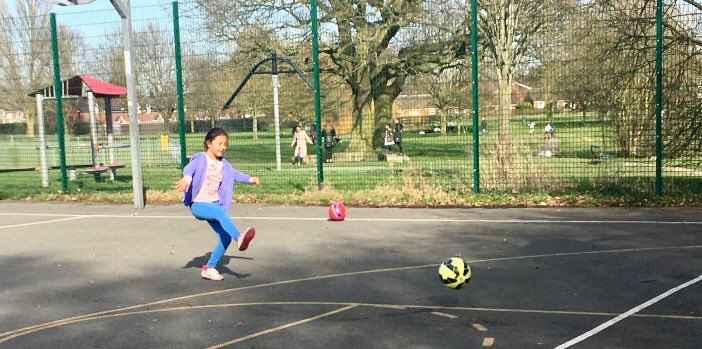 KayFestejo's tweet photo. @StBernsPrimary Andrea shows off her football skills! #SportingSnapShot #ActiveEaster #Year3 https://t.co/YvVVO1zOdM