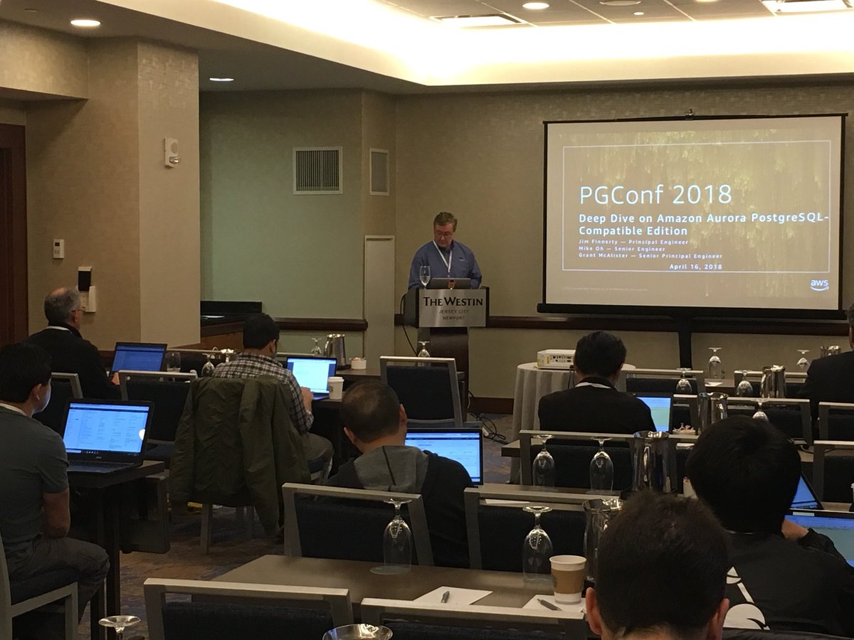 jer_s's tweet image. @jfinntweet kicking off a deep dive session at #PostgresConf