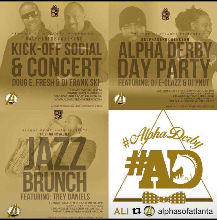 asnortonccs's tweet image. Join the @alphasofatlanta May 4-6, 2018 for the #AlphaDerbyWeekend as proceeds raised support EIGHT nonprofits!  Join them in the Winner’s Circle!  @V103Atlanta @theatlantavoice @theobserver @BirminghamTimes @chicagotribune @dallasnews @HoustonChron @Essence @BlackAmericaWeb