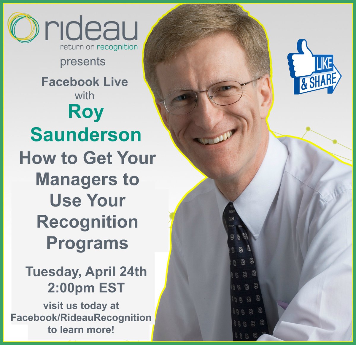 Rideau's tweet photo. Chief Learning Officer, Roy Saunderson, will provide us with helpful strategies and tips to encourage managers to effectively use your recognition programs for the long-term!
#employeerecognition #rideau #employeeengagement #humancapitalstrategy https://t.co/Tynh8VMcdS