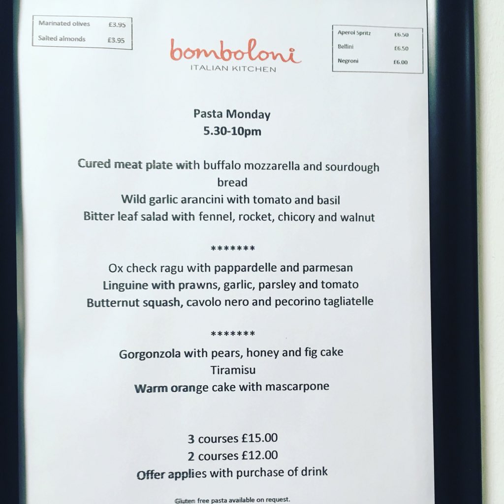 1Bomboloni's tweet photo. So Monday opening from 5.30pm today. Tasty,tasty food at a great price. Plenty of space, please R/T https://t.co/0C3lhdm830