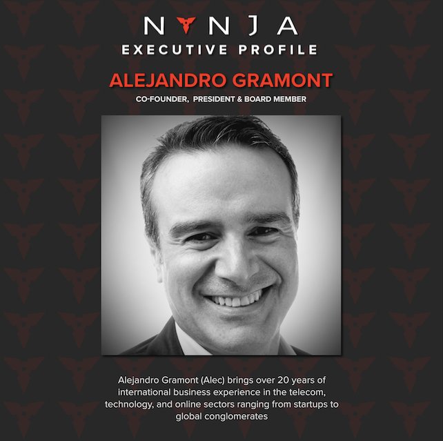 gonynja's tweet image. Executive Profiles: Everyone, meet Alejandro Gramont, Co-Founder, President and Board Member at NYNJA! 

#NYNJA #Openunity #NYNJACoin #President 

nynja.biz