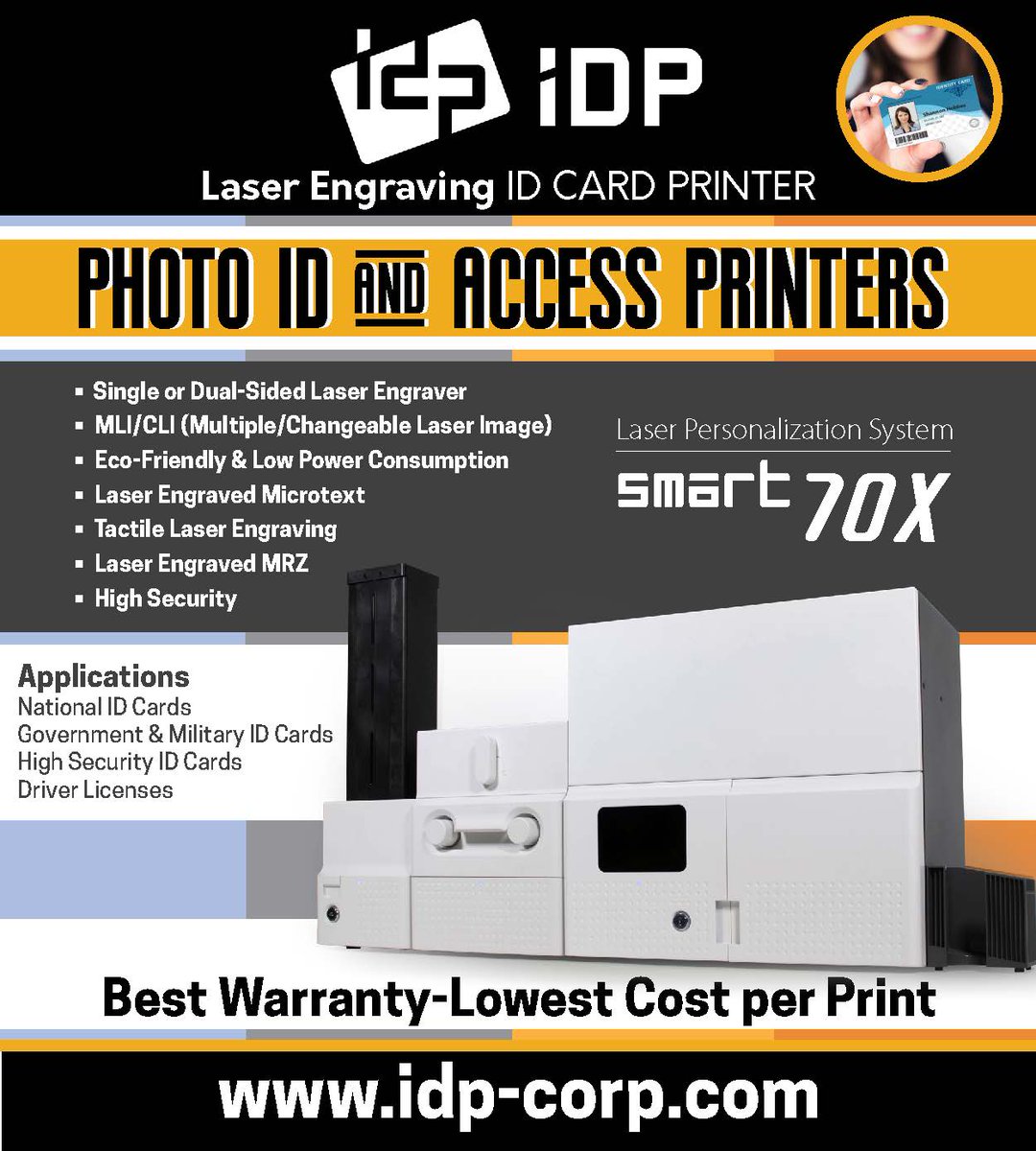#RT @DMAlert: RT @IDPCard: Check out our Brand New IDP Laser Engraving ID Card Printer!
IDP-Corp.com 
#idcards #idcardprinter #employeebadges #socialmediamarketing #id #RFID #idcard #badgeprinter #cardprinter #security #socialmedia #digitalma…