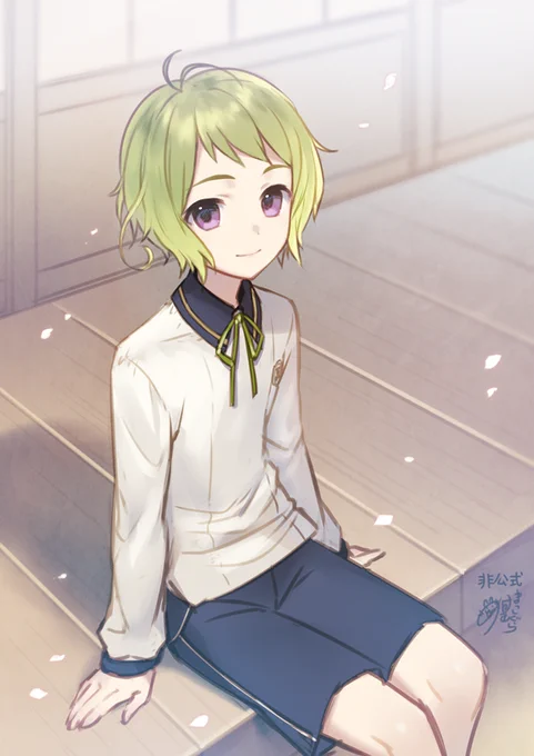 縁側でまったり毛利くん。(非公式落書きです) 