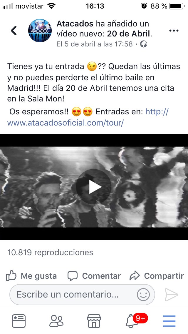 Guerrera/os
El viernes 20 de abril, iré al concierto de nuestros Guerreros <a href="/AtacadosOficial/">Atacados</a> ¿Te animas a venir?
Besosssssssss y a disfrutar de la buena música

atacadosoficial.com/tour/