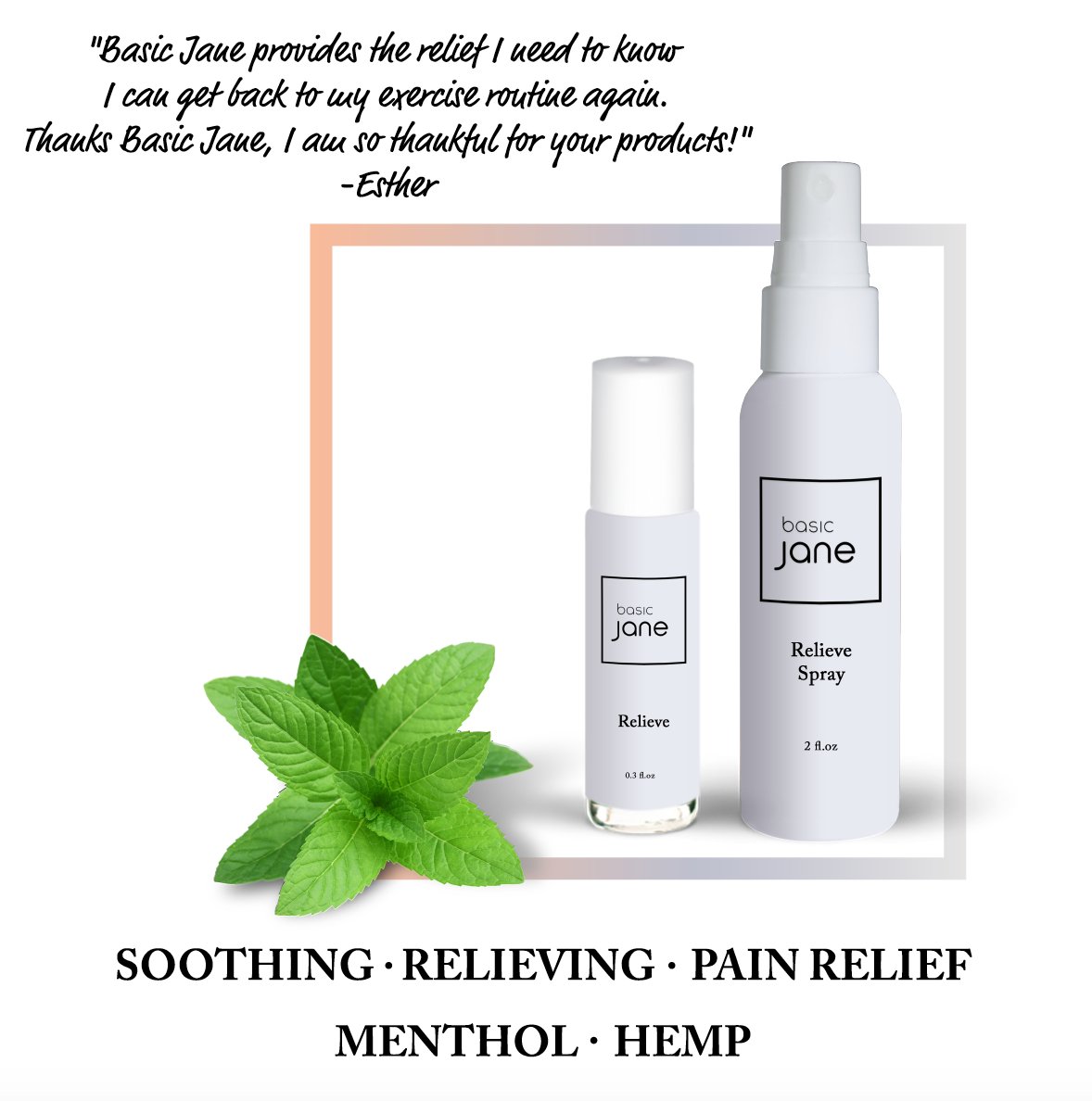 BasicJaneLotion's tweet photo. Have you tried our Relieve Pain Spray? It was so popular we sold out of our initial product run in record time. Relieve pain spray is a fast acting, pain relieving spray that is a minty. Learn more at https://t.co/cxzBPIhpWh https://t.co/32NigeWjAz