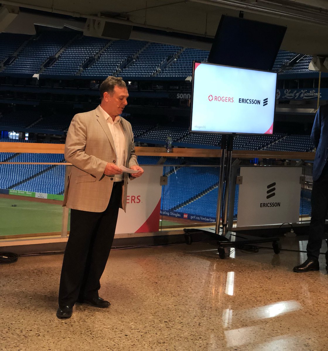 Rogers's tweet photo. This morning down at @RogersCentre, we announced a partnership with Ericsson to bring 5G to Canadians! https://t.co/a6U3ngaake
