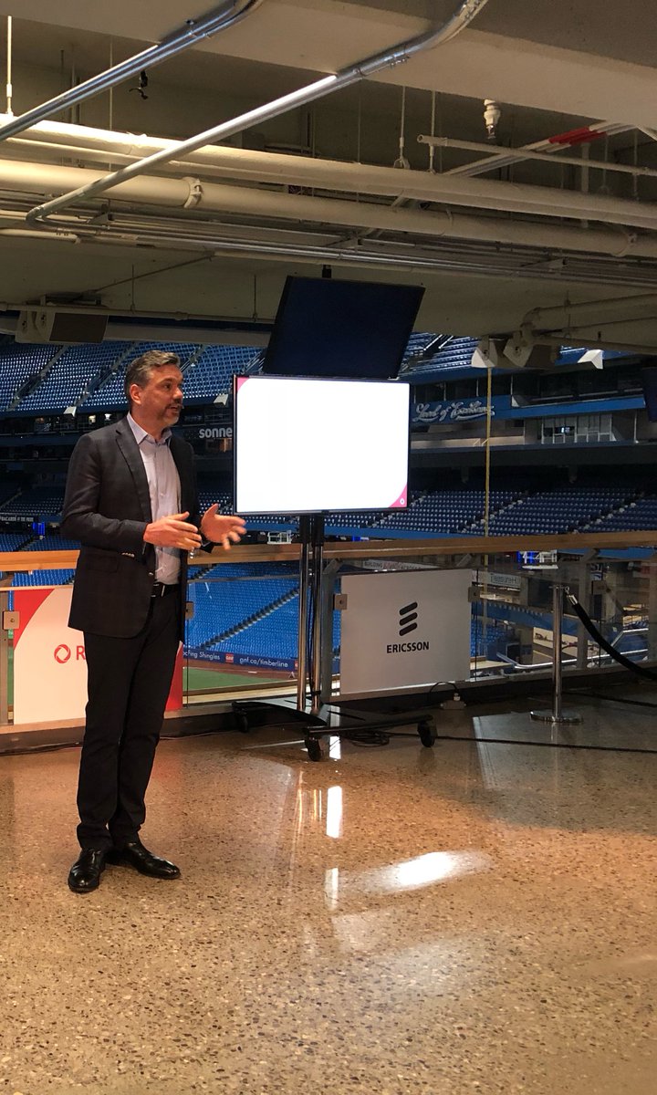 Rogers's tweet photo. This morning down at @RogersCentre, we announced a partnership with Ericsson to bring 5G to Canadians! https://t.co/a6U3ngaake