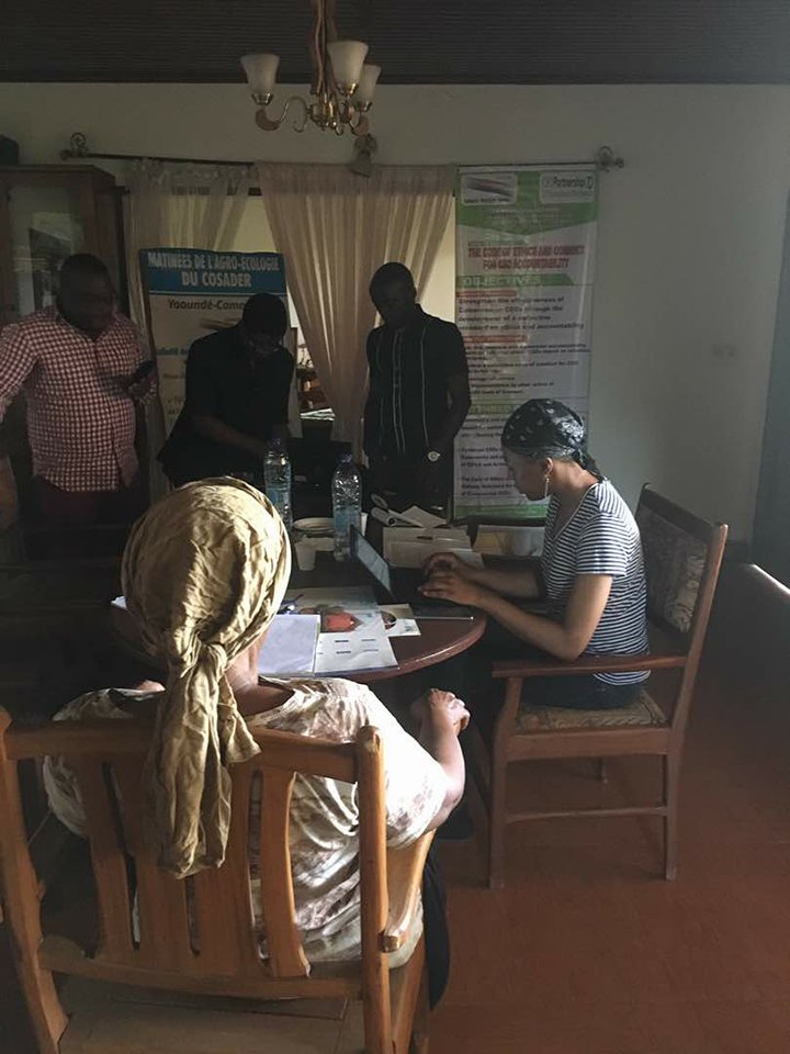 COSADER2016's tweet photo. #ADECameroon
Working Group on code of ethics and conduct for CSO Accountability in  Cameroon during a session to adjust calendar and prepare for multistateholder presentation and validation workshop scheduced for Monday 30 April 2018. https://t.co/zes5TzMyWN