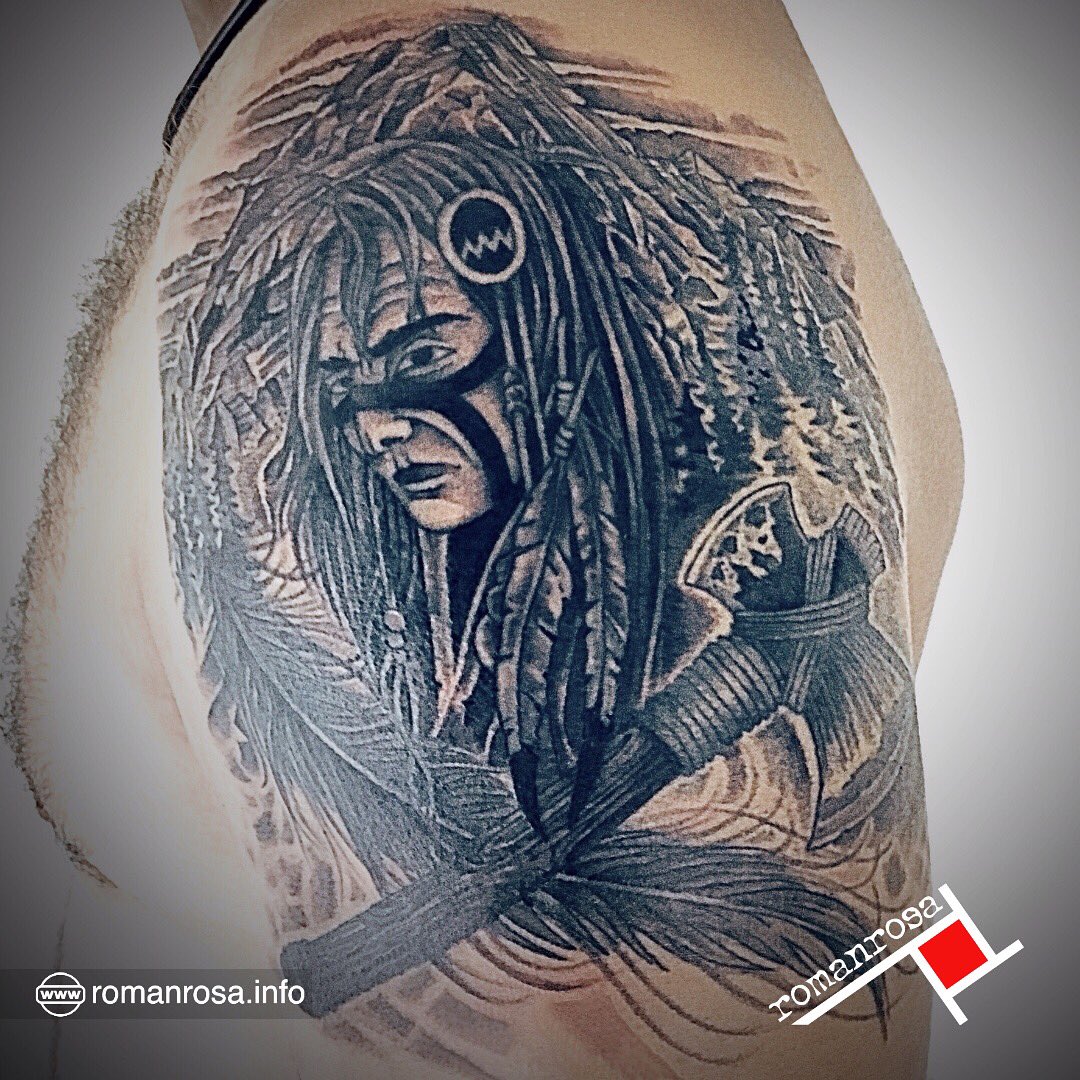 Tattoo uploaded by Adam Klodzinski • Today's final session with @jacek_0911  #neotraditional #warrior #native #american done with #cheyenne #dynamicink  #worldfamous #kwadronneedles #davincineedlecartridges #bournemouth •  Tattoodo