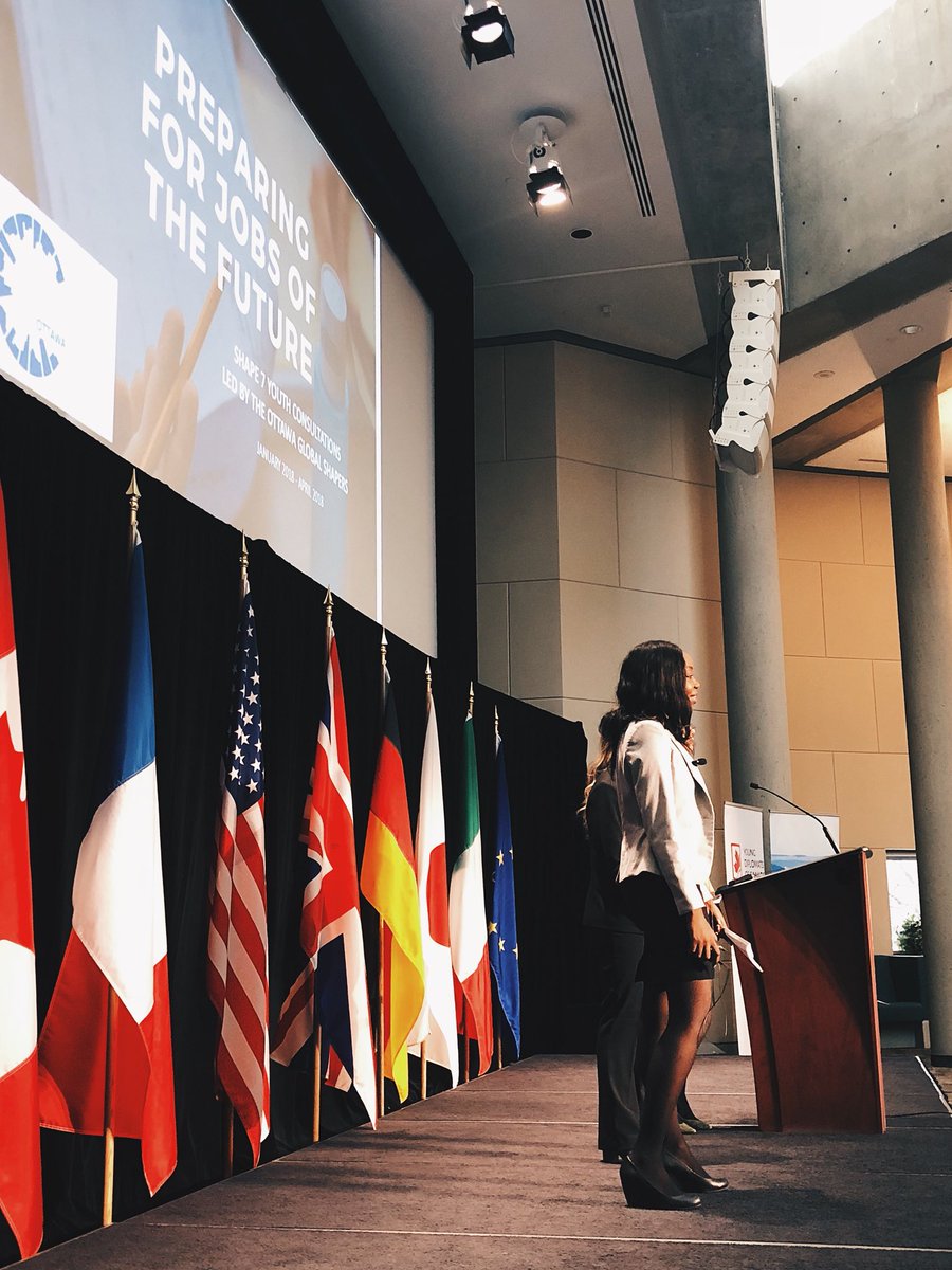 maxseunik's tweet photo. So proud to see #Shape7 & the @OttawaShapers take the floor of #Y72018 to speak to #FutureOfWork and the types of disruptions young people will tackle as they progress through their careers. https://t.co/vEnB4iWa85