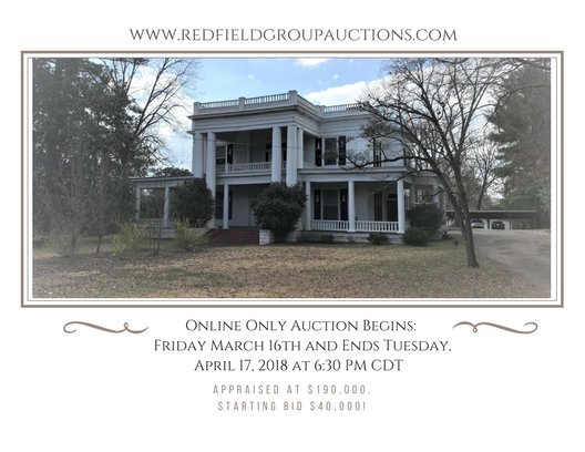 RedfieldGroup's tweet photo. One day left to bid on this beautiful property located in Downtown Lafayette, AL. Formerly the home of Senator James Thomas "Cotton Tom" Heflin. Follow: https://t.co/fca3QgY0qp for more information! #Investors #OnlineAuction #Auction #realestateinvesting #RealEstate https://t.co/LR5mMbVPFt